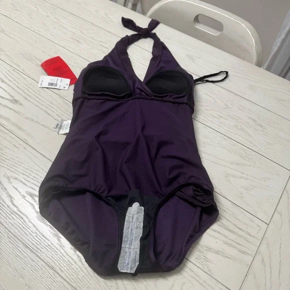 Magicsuit Purple Halter One-Piece Swimdress - Picture 11 of 15